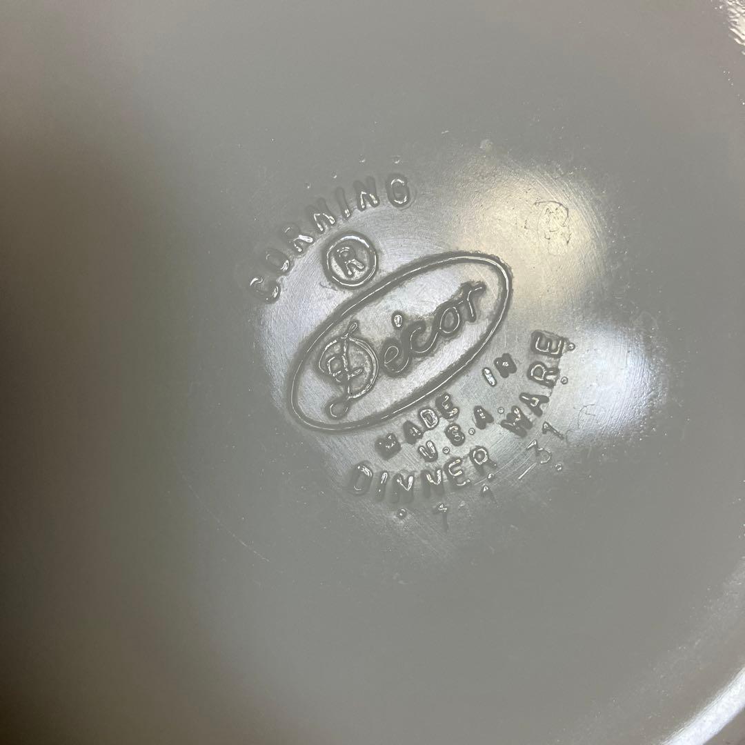 値下げ　レトロ　パイレックス　レッドローレル　ディナープレート