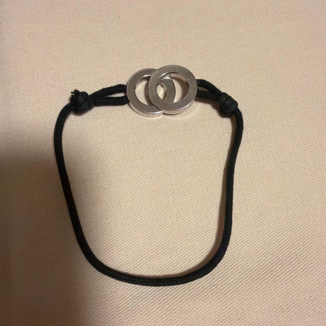 BVLGARI ダブルリング レザーブレスレット