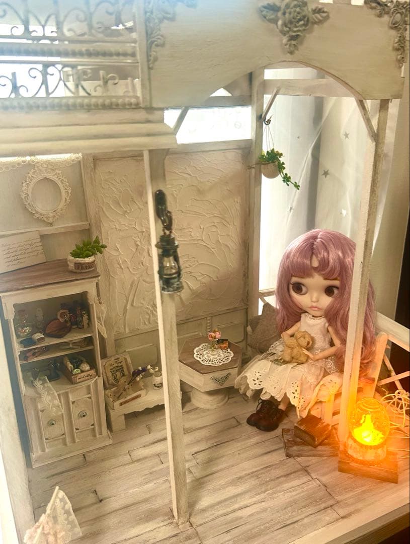 木製ドールハウス☆背景ボード☆ミニチュアハウス☆ハンドメイド☆