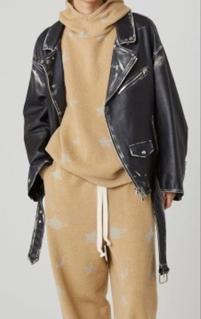 【美品】DISCOVERED ダブルライダースジャケット　レザージャケット