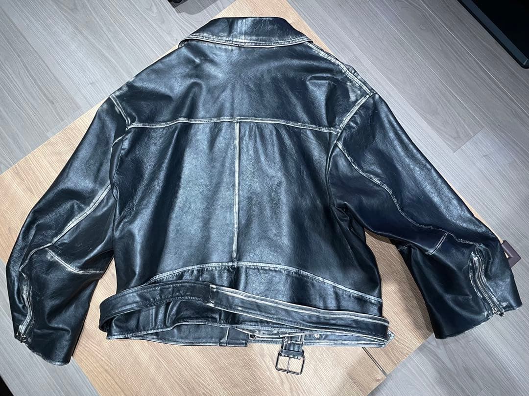 【美品】DISCOVERED ダブルライダースジャケット　レザージャケット