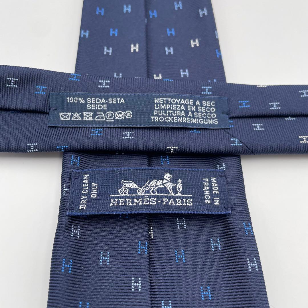 ✨未使用級箱付き✨HERMES ネクタイ 最新モデル H柄 高級シルク ファソネ