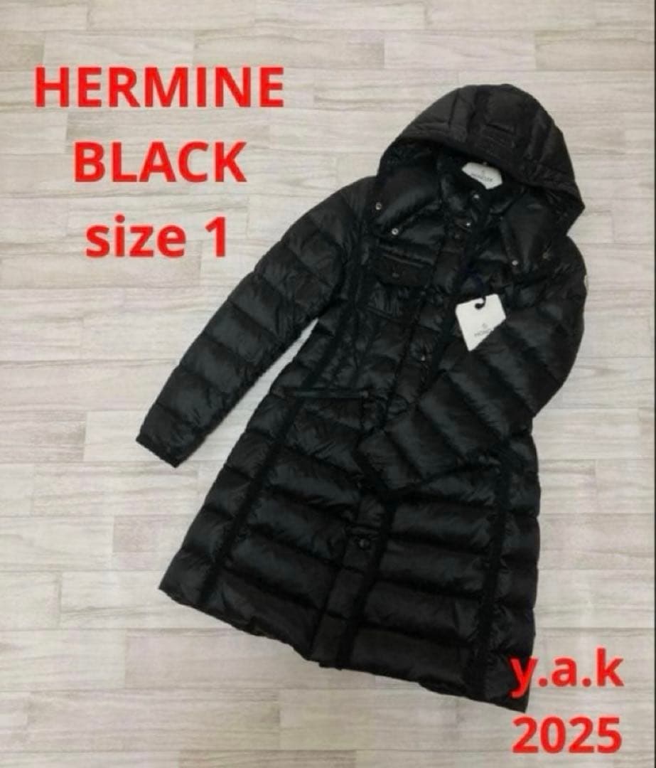 【新品本物】サイズ1 モンクレール エルミンヌブラックダウン719④
