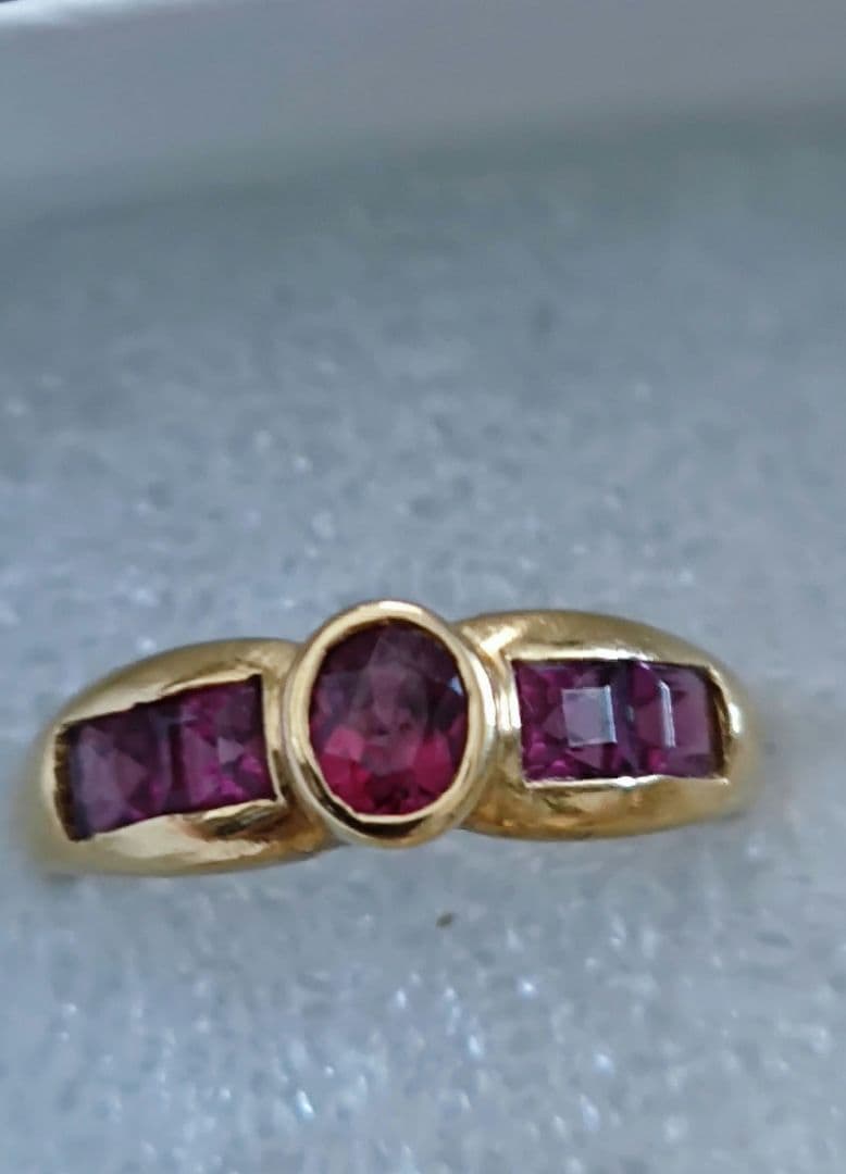 ◉wafu➡ガーネット　指輪　18金