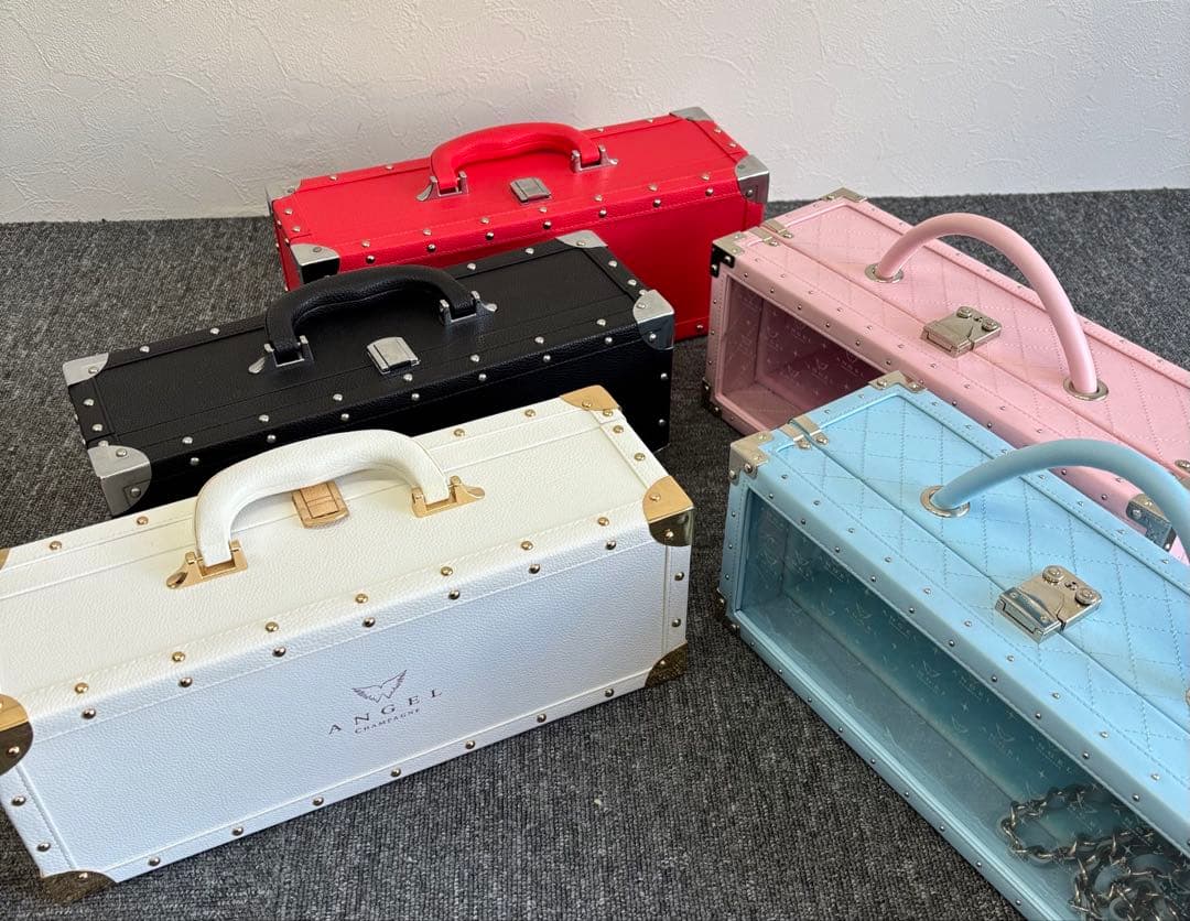 ANGEL エンジェル シャンパンボトルケース 5色セット 空瓶2本付き