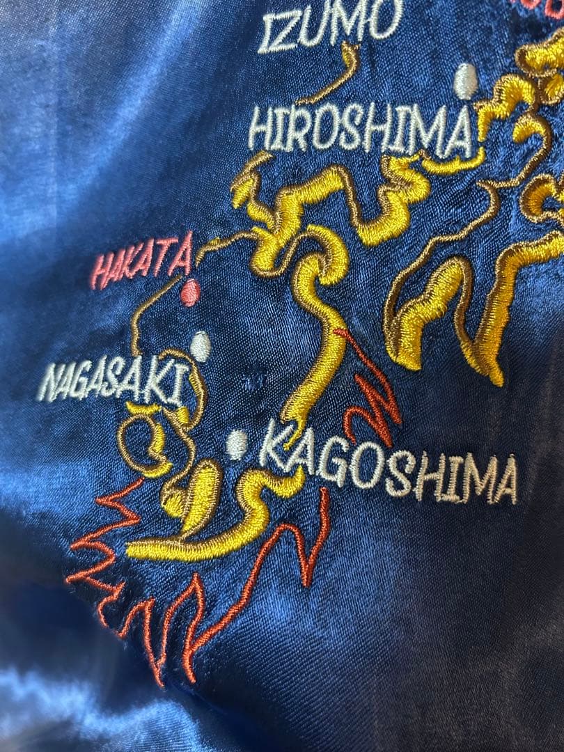 Schott スカジャン L ネイビー/シルバー