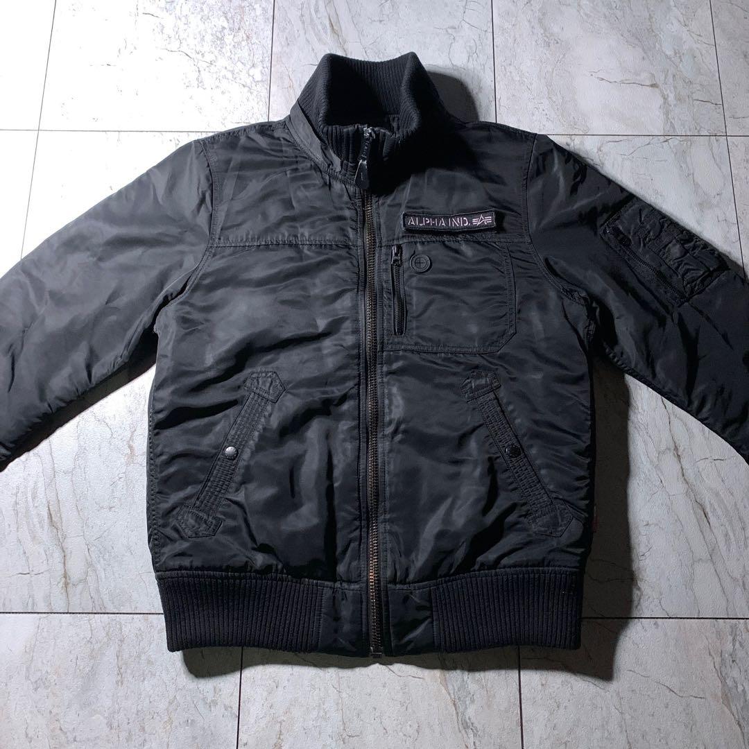 ALPHA 中綿 フライトジャケット ボンバージャケット MA-1 ブラック L