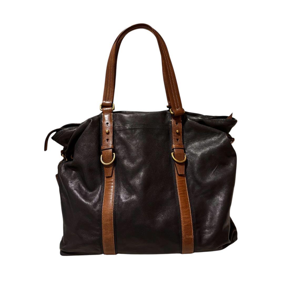 COACH ダークブラウン 本革　2wayレザー トートバッグ　ビジネスバッグ