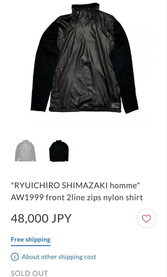 ◎99aw RYUICHIRO SHIMAZAKI homme zipshirt