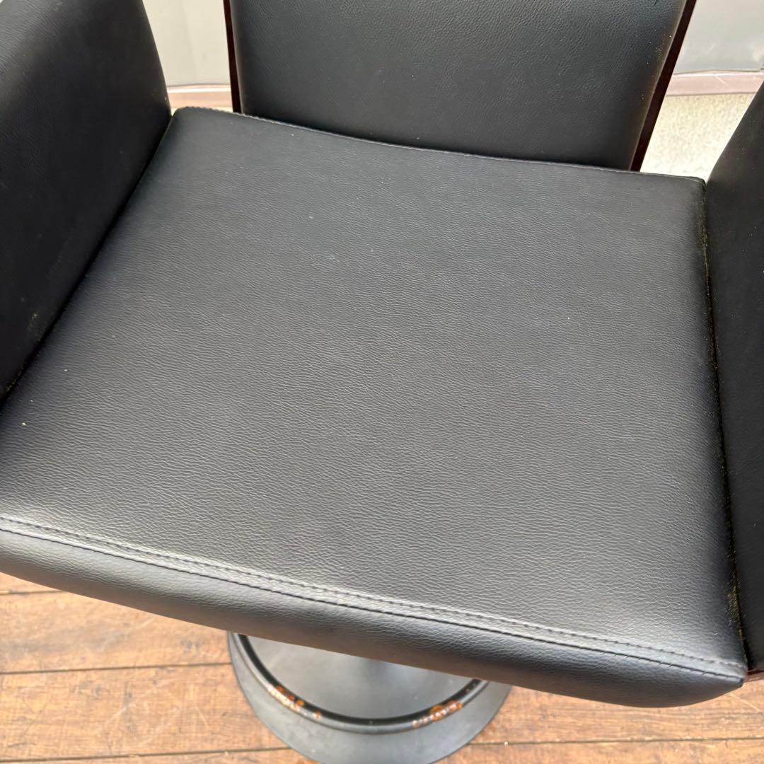 ③ 北欧レトロ 木製フレーム カウンターチェア バーチェア 古家具 ビンテージ