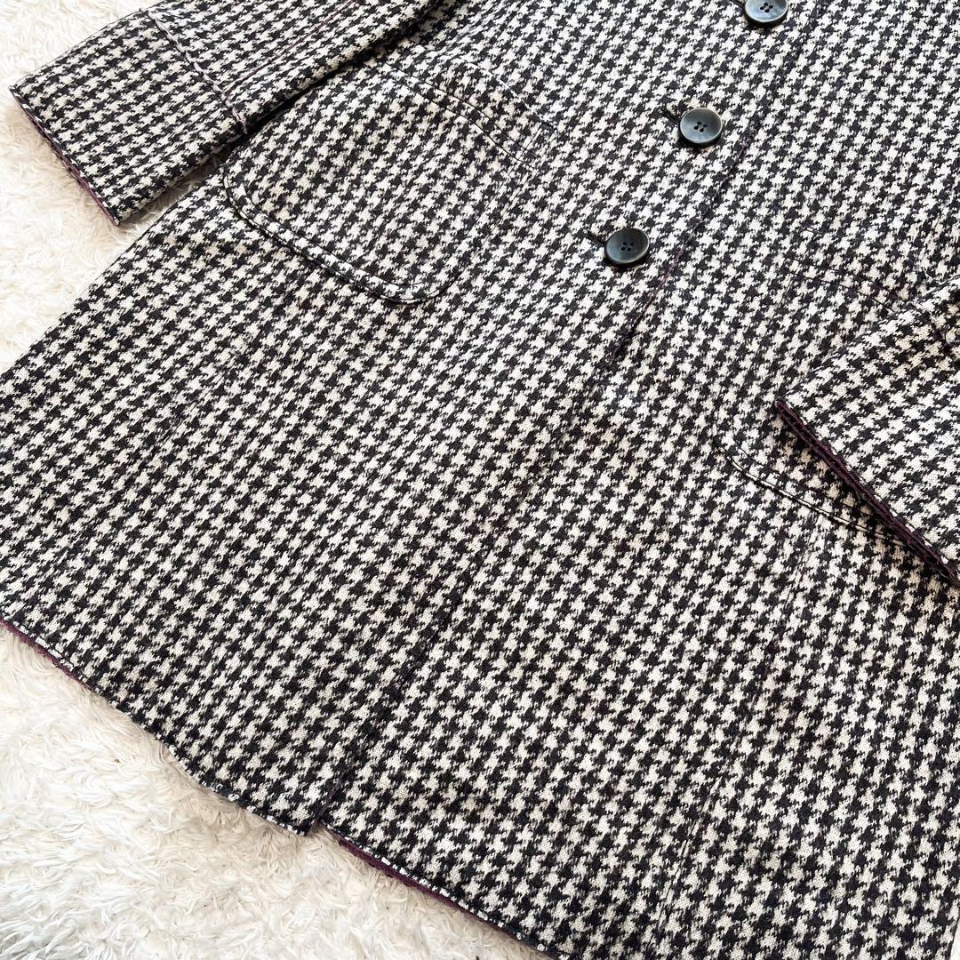 専用MaxMara ダブルフェイス コート 千鳥格子 ウール ピンク 42