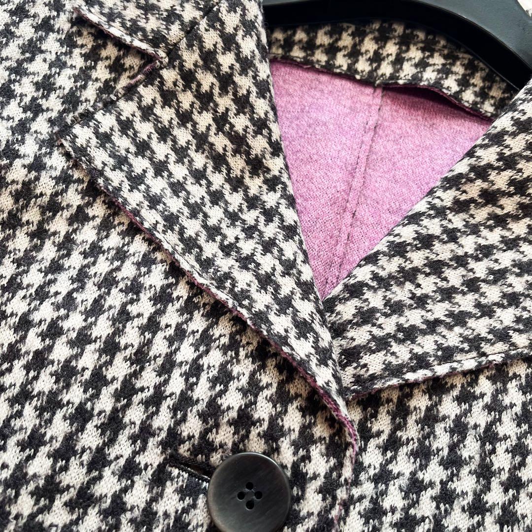 専用MaxMara ダブルフェイス コート 千鳥格子 ウール ピンク 42