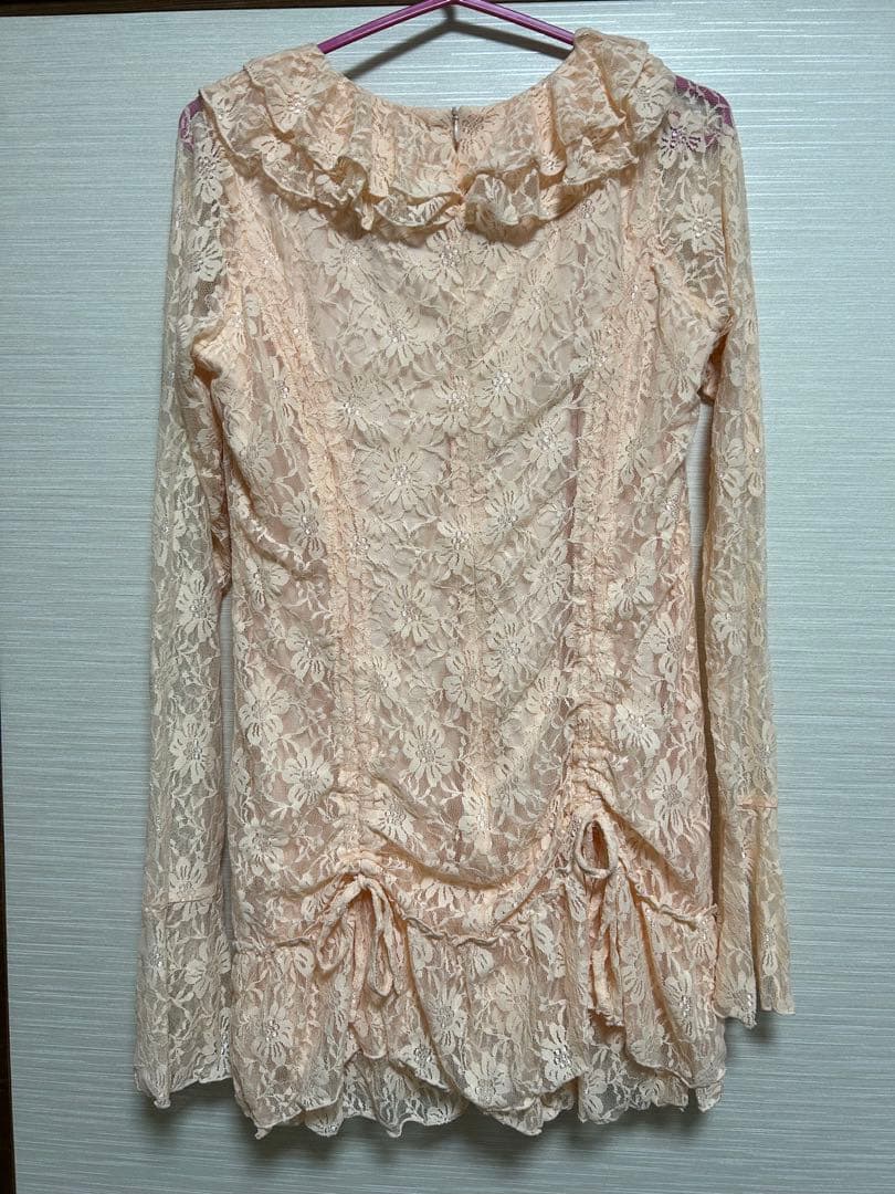 jouetieペールピンク レース ミニドレス