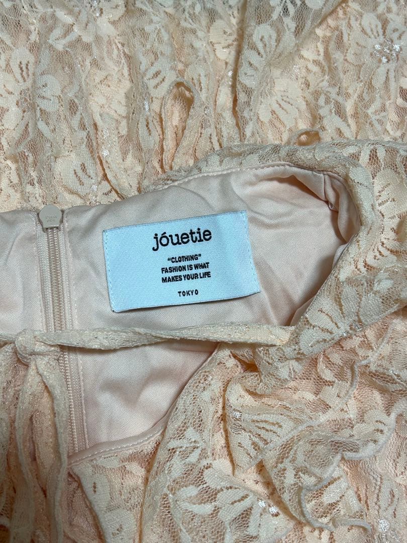 jouetieペールピンク レース ミニドレス