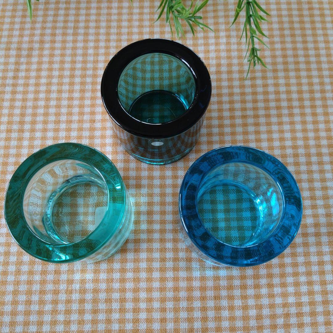  kivi キャンドルホルダー グリーン系ブルー系 5個セット