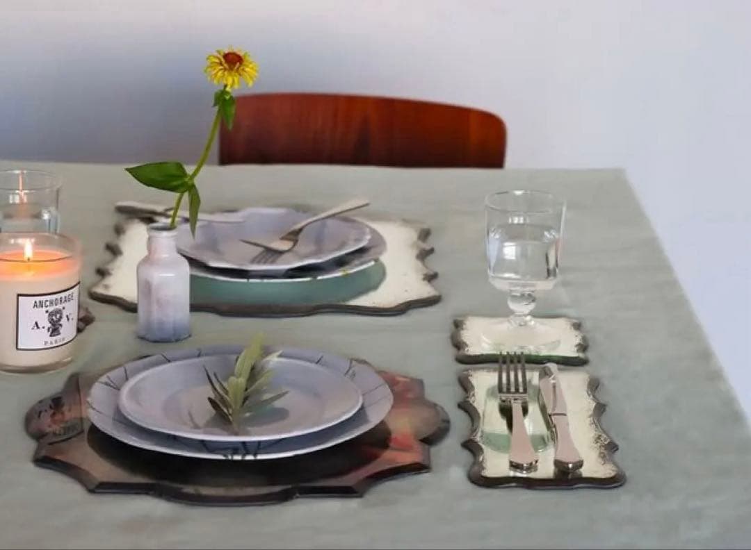 新品ボルゴBorgo Delle Tovaglieプレイスマットガラス製プレート