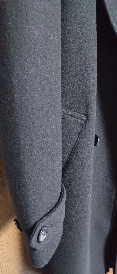 CLEL テックメルトンルーズダブルチェスターコート ブラック L