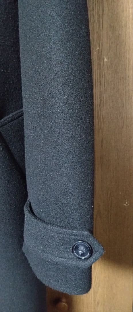 CLEL テックメルトンルーズダブルチェスターコート ブラック L