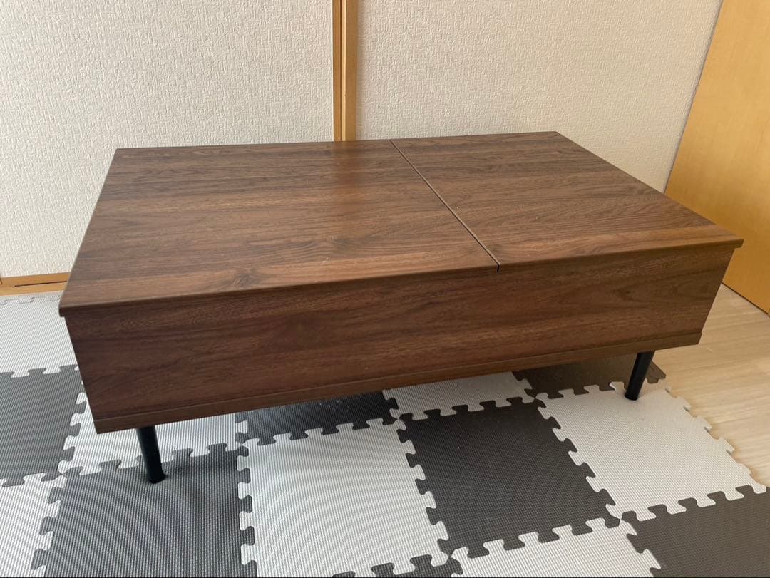 ジ*ナ様 美品　ニトリ　昇降リビングテーブル　収納引き出し付き　ローテーブル　北