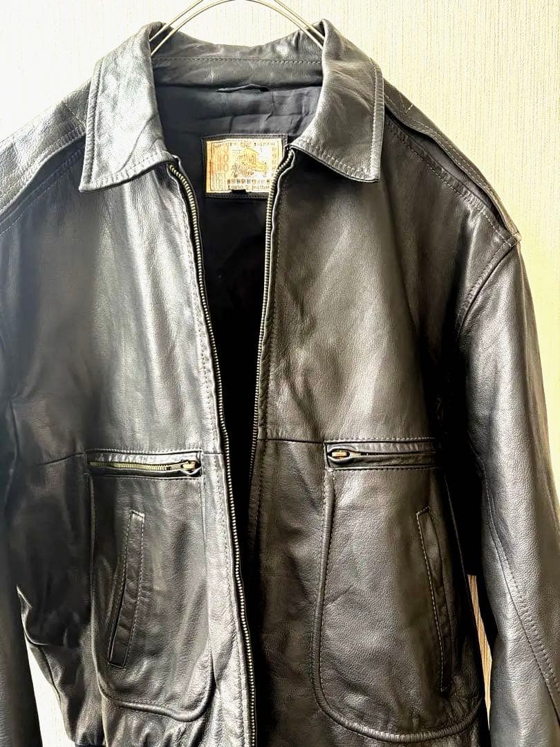 EURO STYLE ブラックレザージャケット　XL