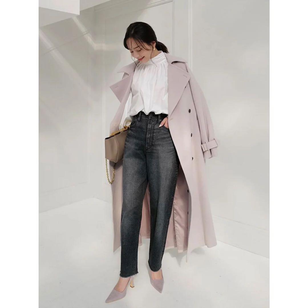 新品未使用タグ付 anuans ウールトレンチコート ピンク