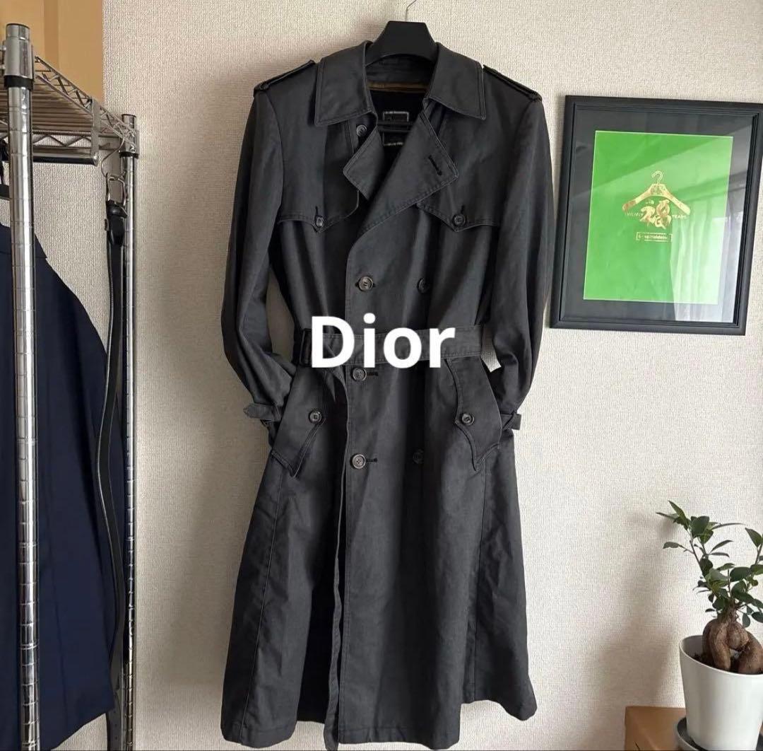 Christian Dior トレンチコート ダークグレー　黒