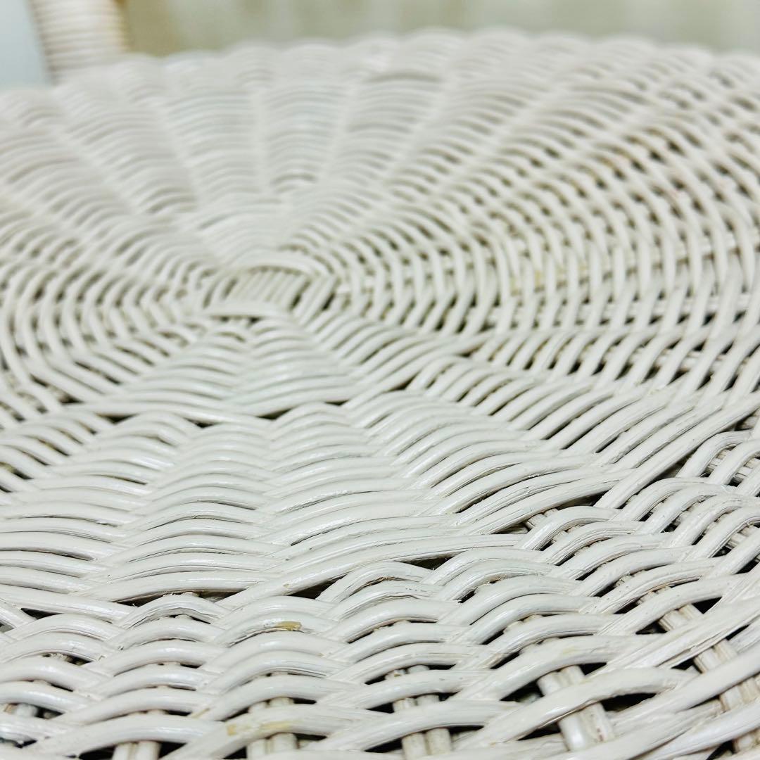 ラタン 籐 ホワイトラタン アンティーク 椅子 チェア 2脚セット