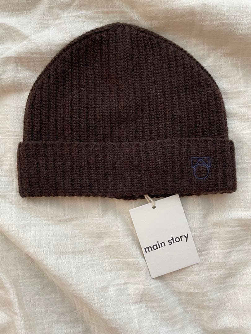 25aw main story ニット ビーニー ダークチョコレート M/L