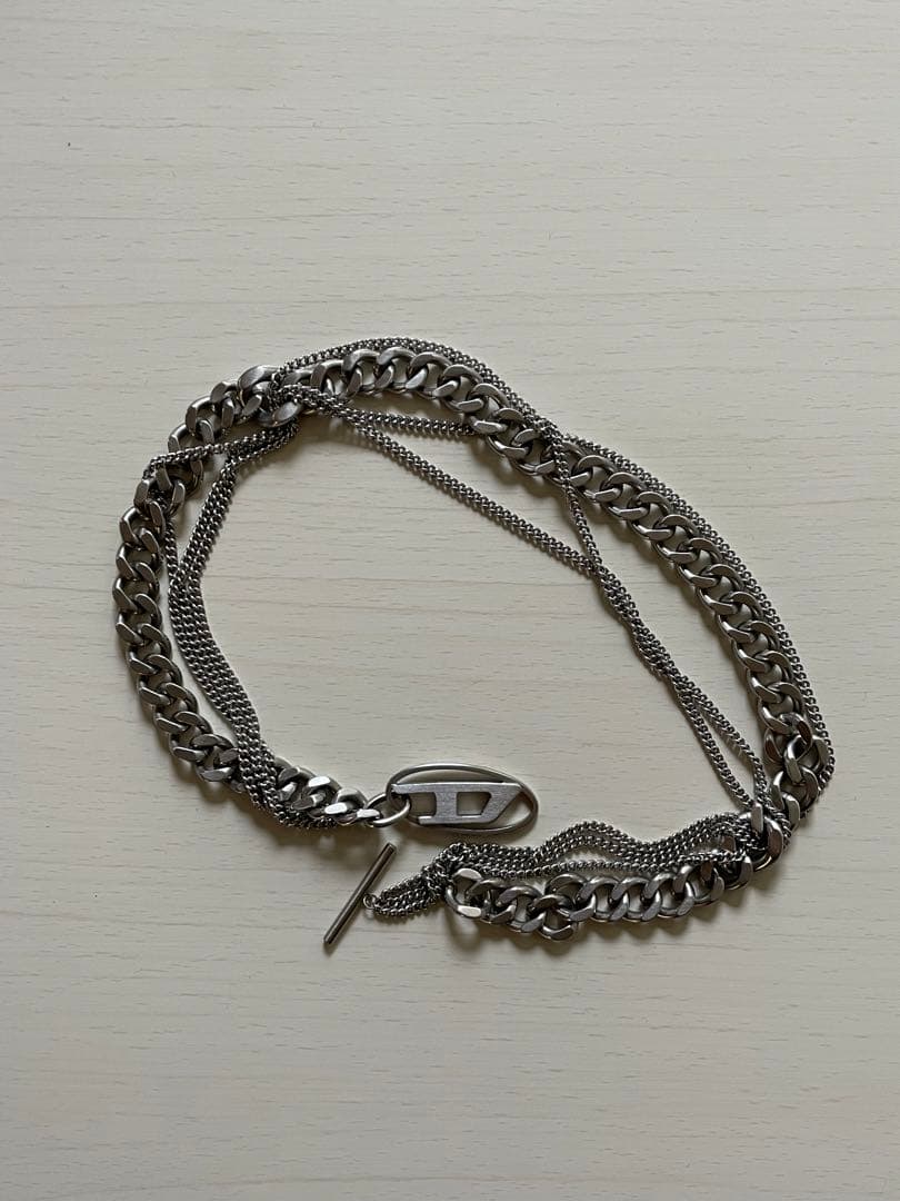 【レア】DIESEL シルバーネックレス ステンレス 説明文必読