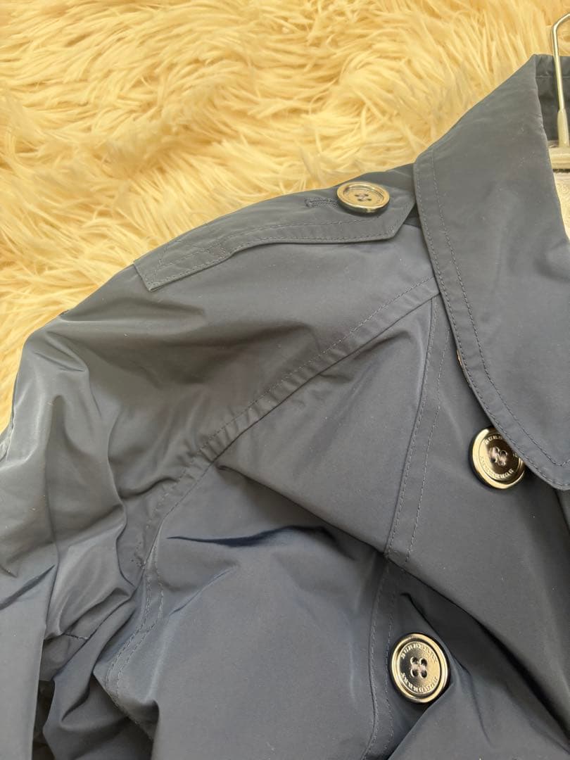 バーバリー　14y164cm ネイビー フレアシルエット トレンチコート