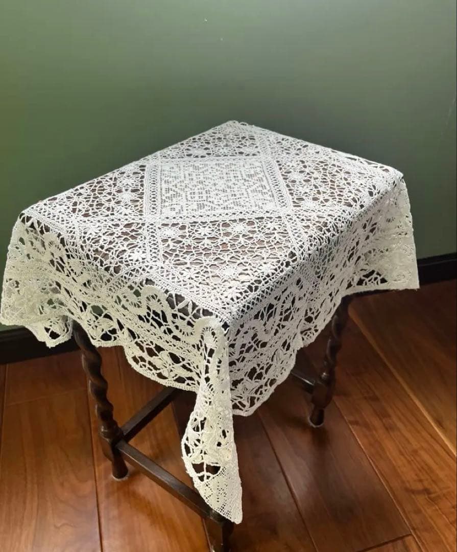 フランス　アンティークリネンテーブルクロス　60×60