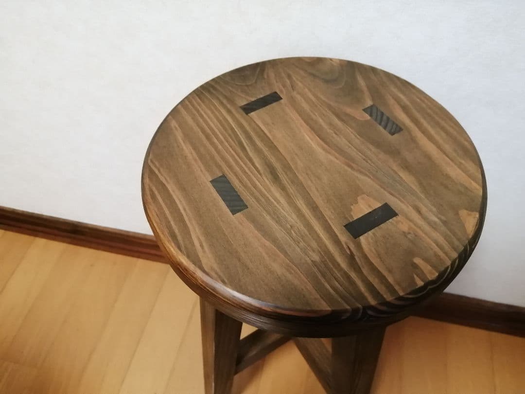 木製スツール　２脚セット　高さ75cm　丸椅子　stool