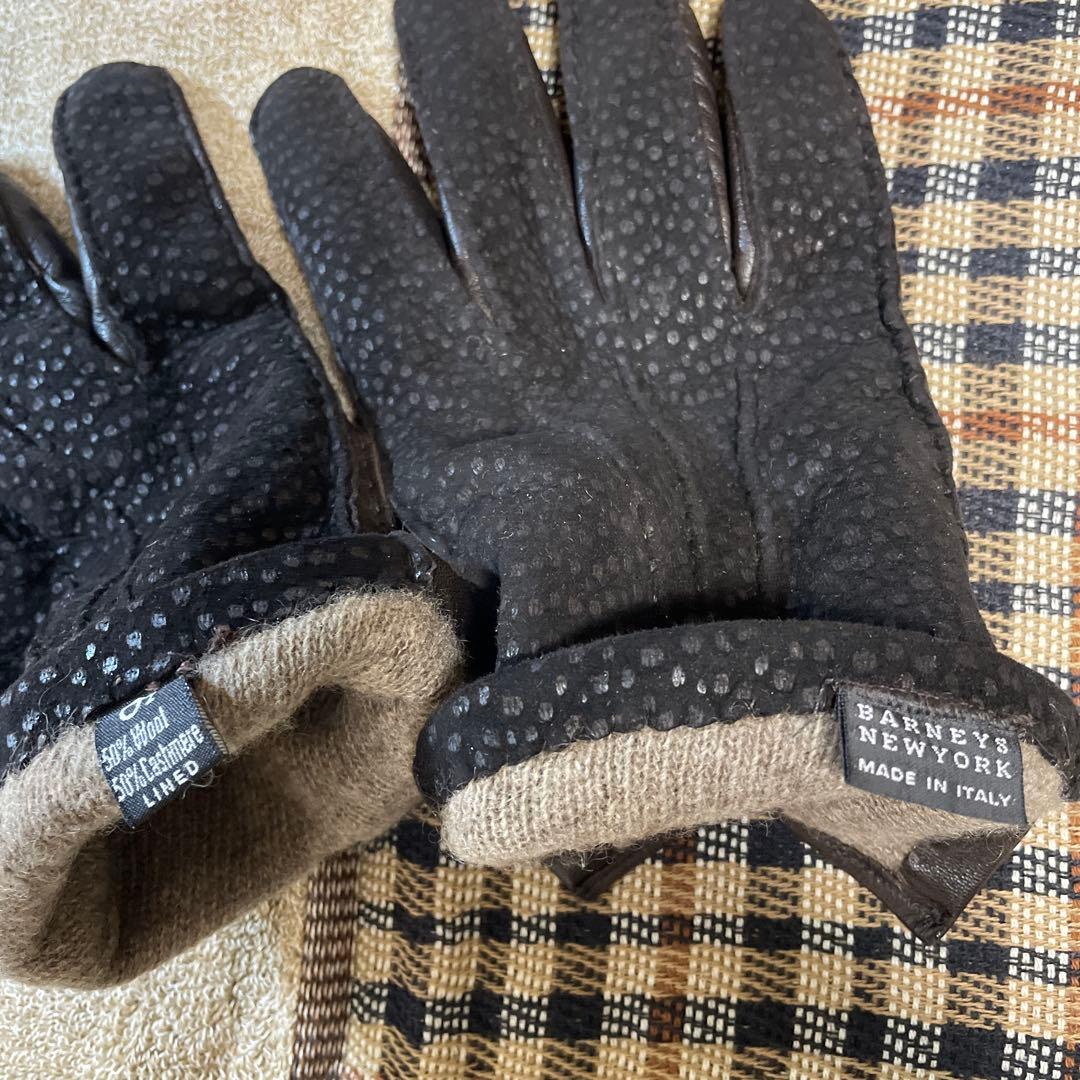 【イタリア逸品】美品/BARNEYS NEWYORKカルピンチョ革手袋8 1/2
