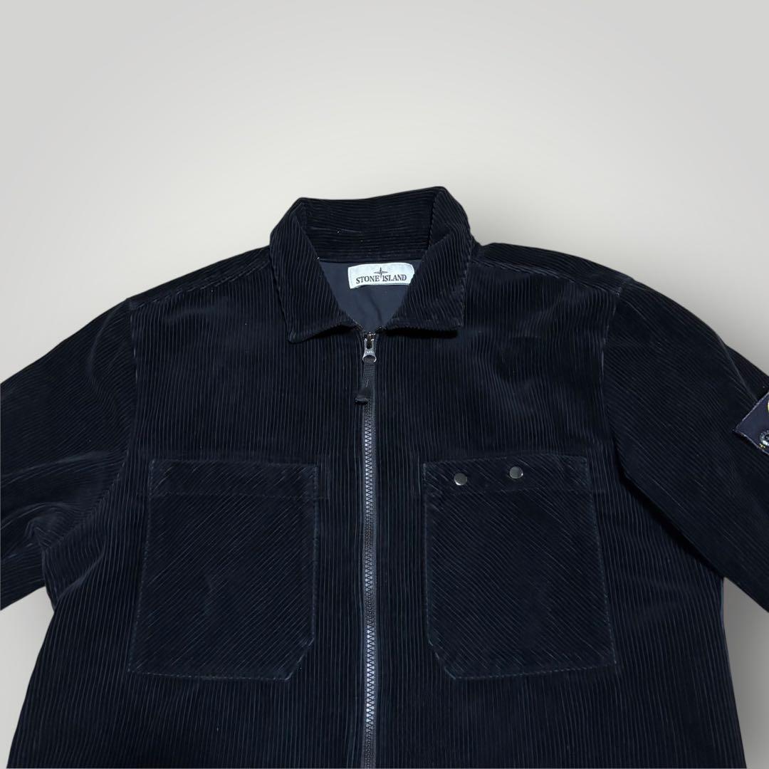 美品　STONE  ジップアップ　コーデュロイジャケット ブラック