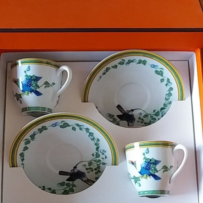 HERMES エルメス　トゥカン　オオハシ　カップ＆ソーサー２客