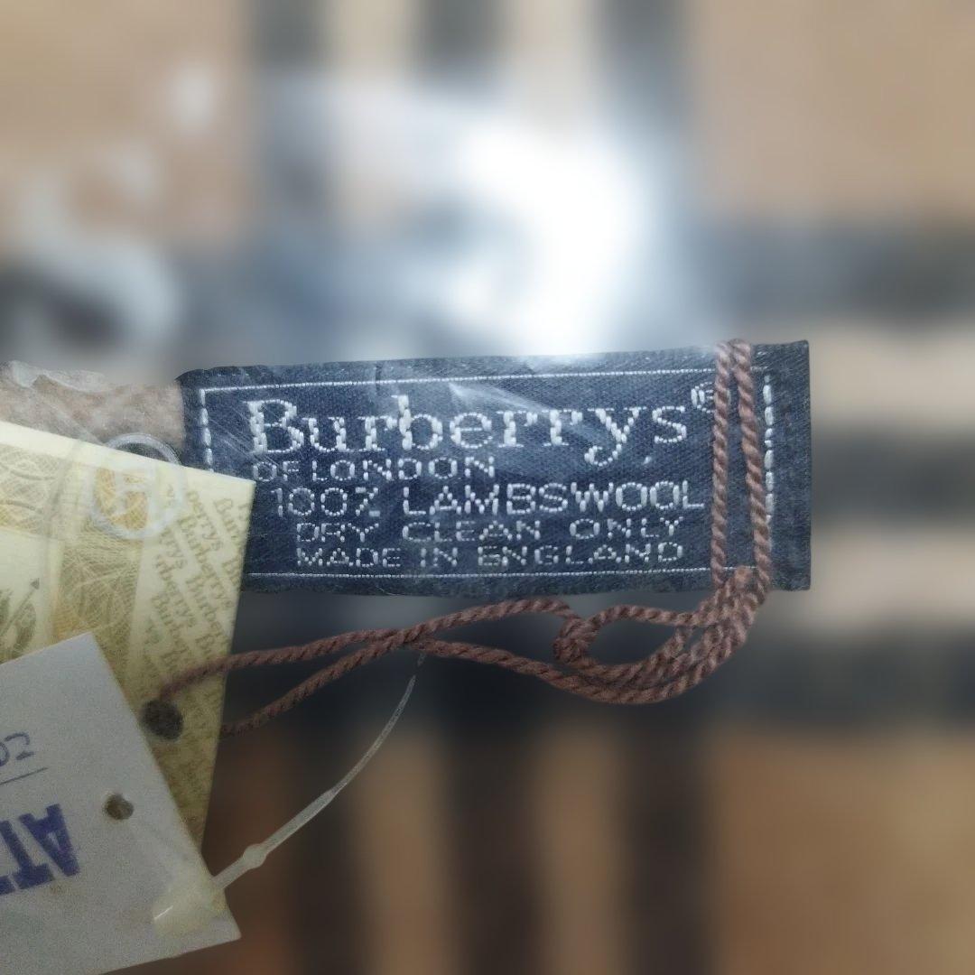 Burberry ベージュ チェックマフラー 100%ラムウール