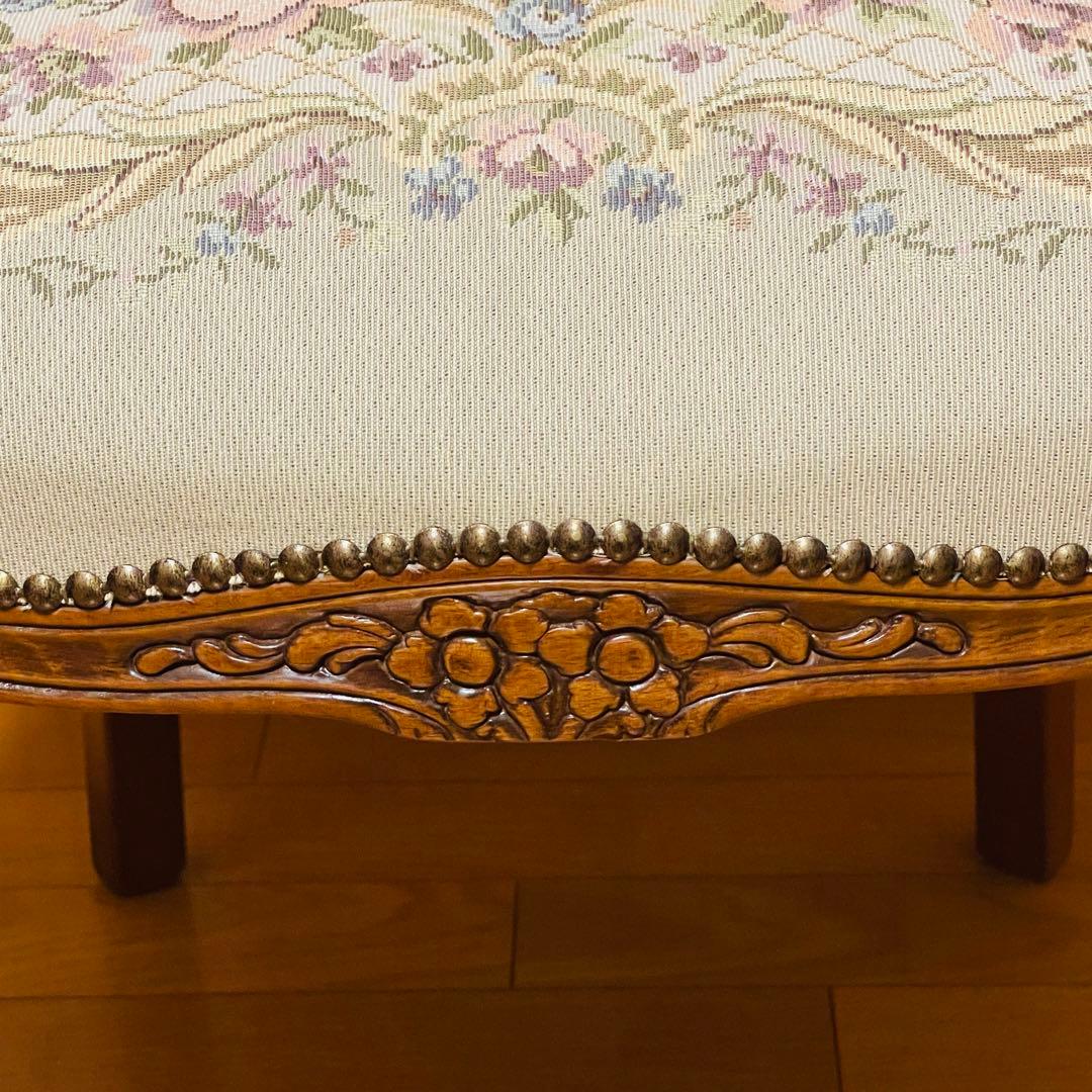 【美品】仏フランス アンティーク家具 プチポワン アームチェア ゴブラン織り