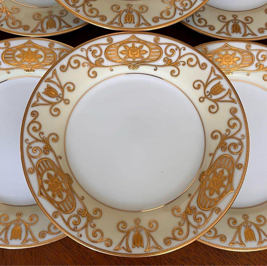 【希少品】オールドノリタケ★クリスマスボール★手描きパン・ケーキ皿　6枚