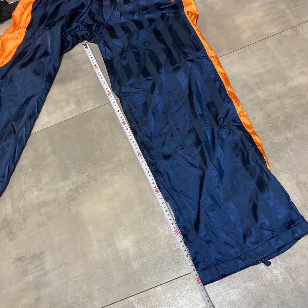 プーマ PUMA ナイロンジャケット 上下セット 紺色 ネイビー O オレンジ