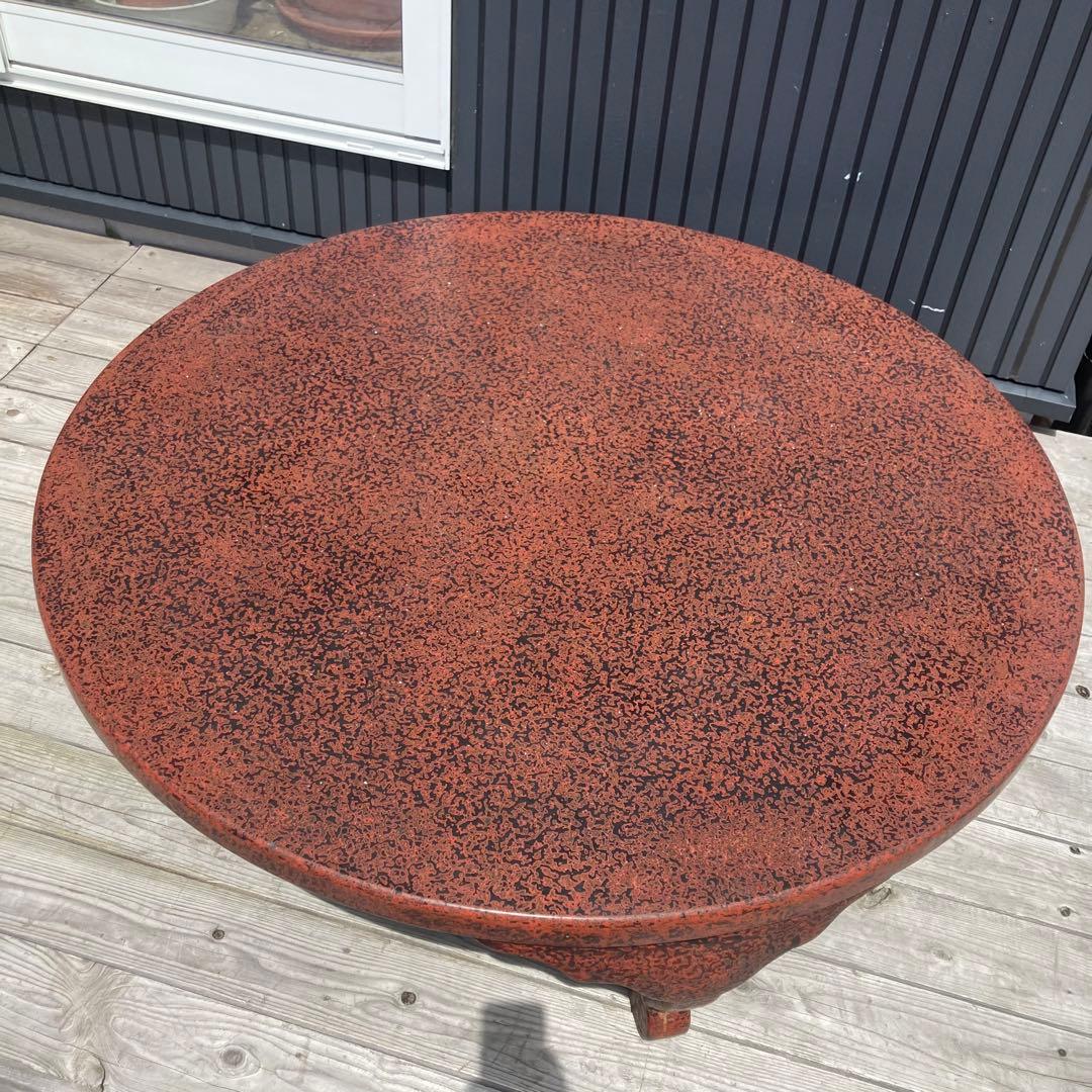 昭和レトロ 津軽塗り 螺鈿 円卓 座卓 ちゃぶ台 センターテーブル ローテーブル