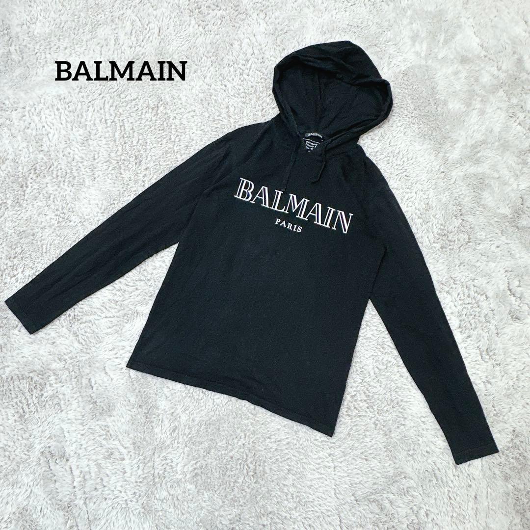 BALMAIN バルマン ロゴTシャツ 長袖 フーディ ブラック シンプル