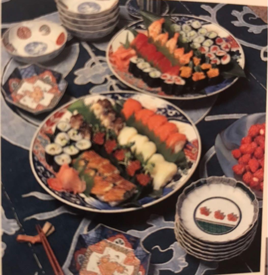 988 古伊万里　金襴手　窓絵　鳳凰桜紋様　大皿　1尺5寸　1枚