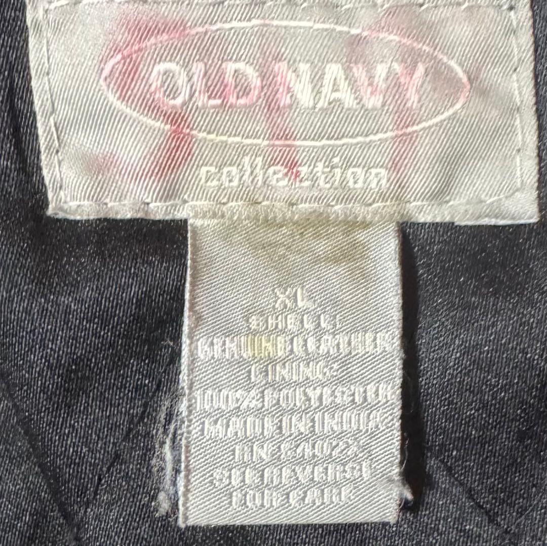 雰囲気抜群 OLD NAVY 2000年製 レザージャケット ブラック XL