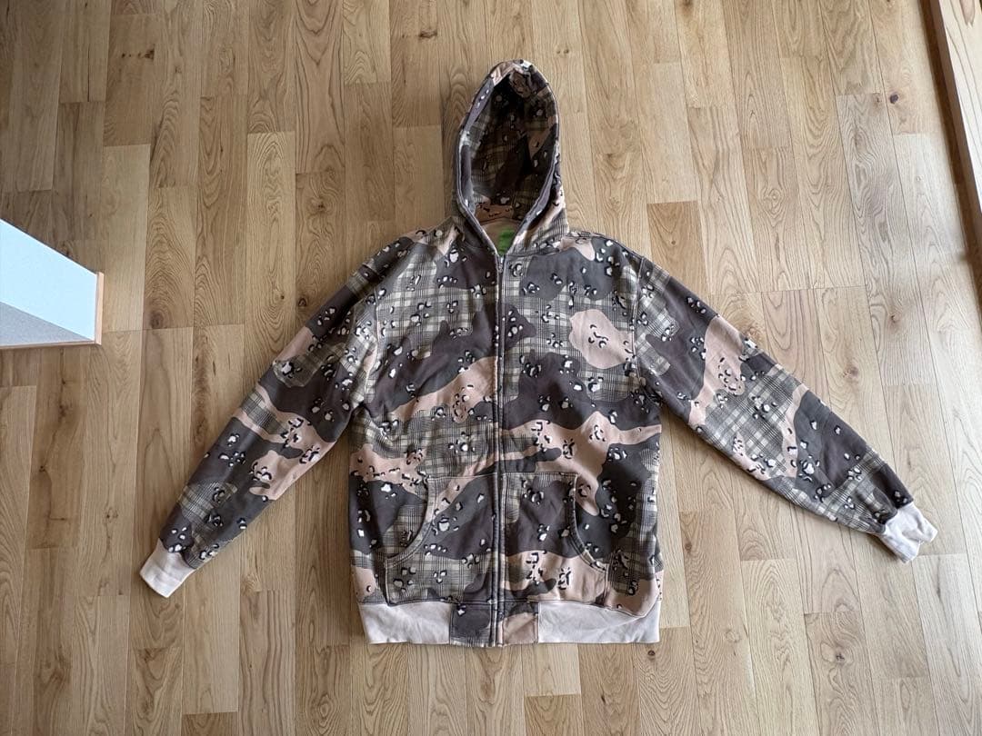 トップス swagger camouflage design zip up hoodie