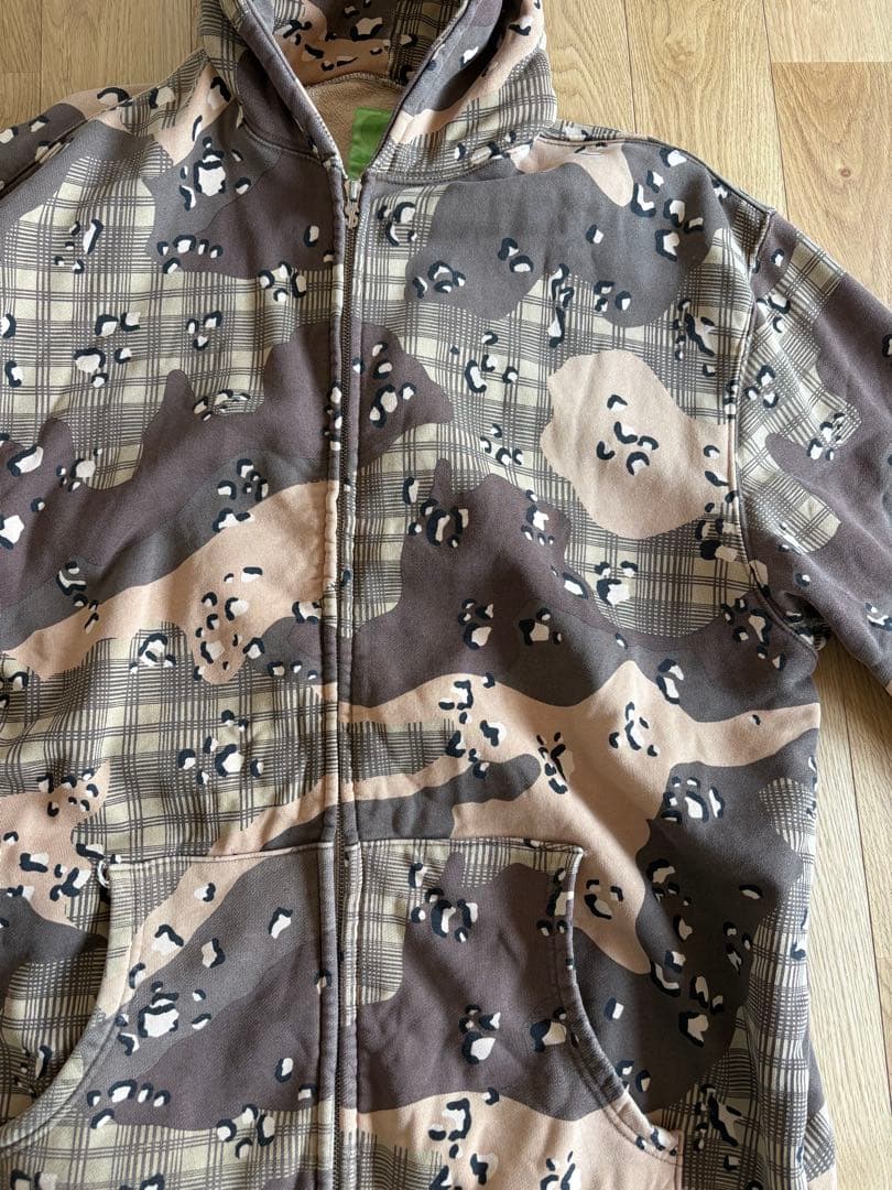 トップス swagger camouflage design zip up hoodie
