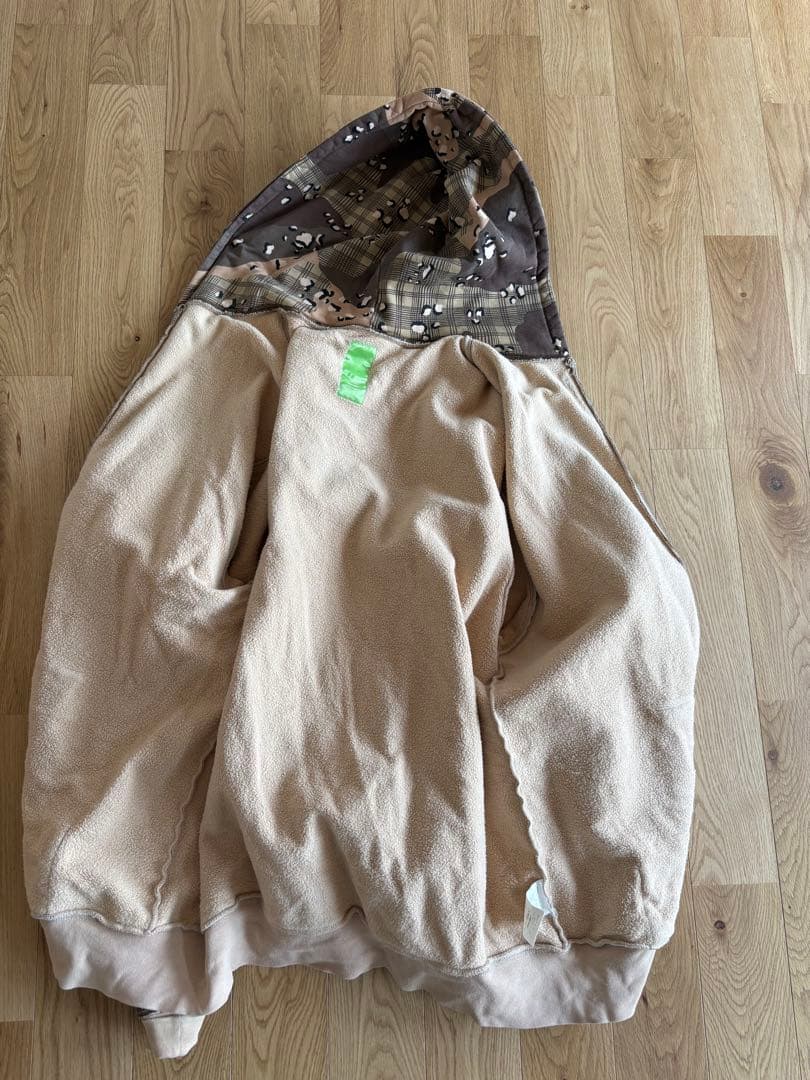 トップス swagger camouflage design zip up hoodie