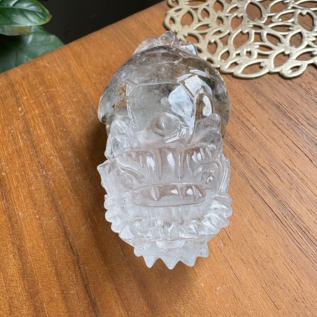 ブラジル産のガーデンクォーツ 龍亀（ロングイ）置物156g