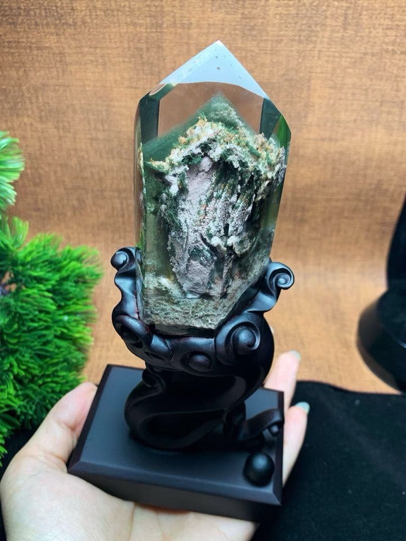 ⭐︎【天然】グリーン ガーデン クォーツ 置物 305g