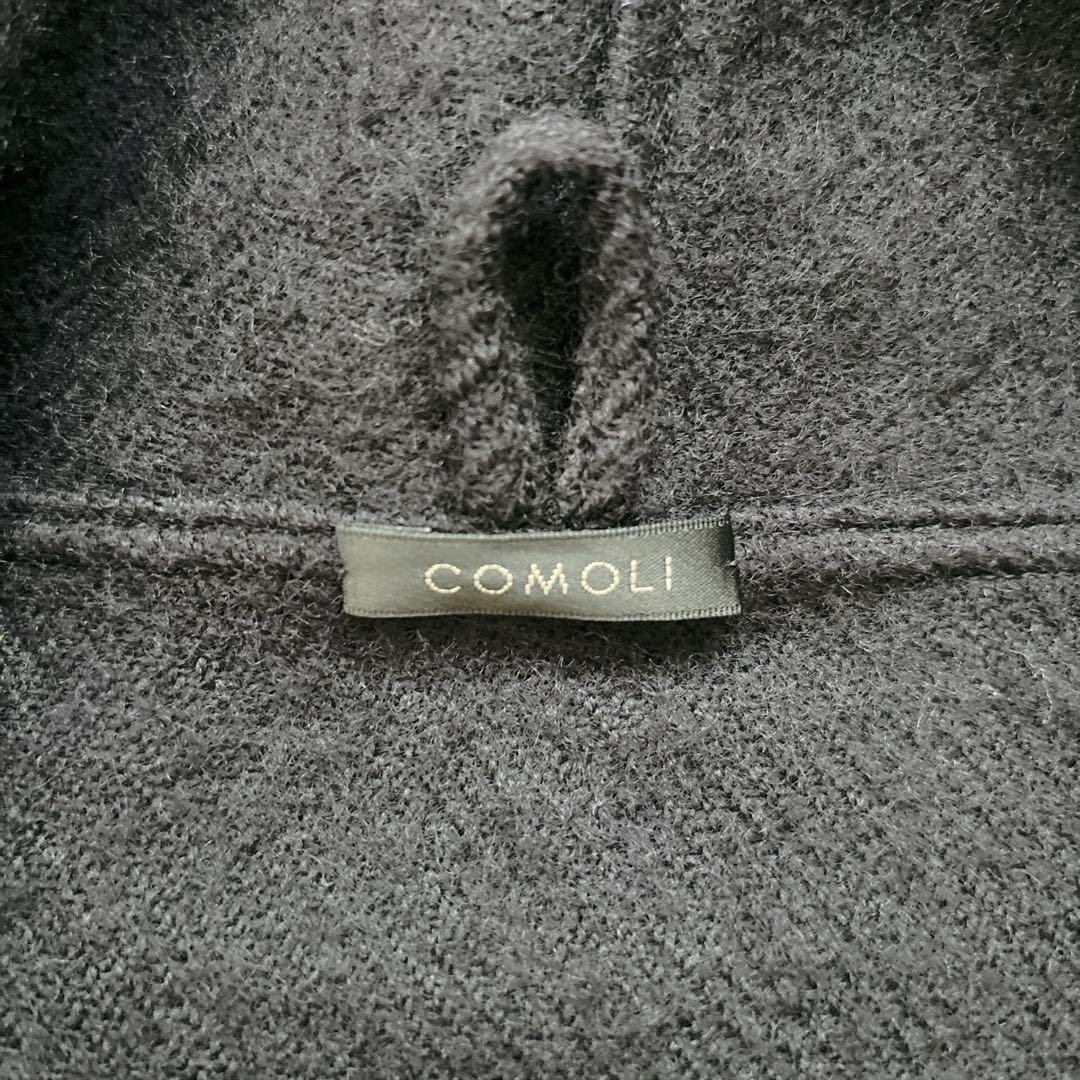 COMOLI コモリ ストールジャケット ウール100 カーディガン ブラック