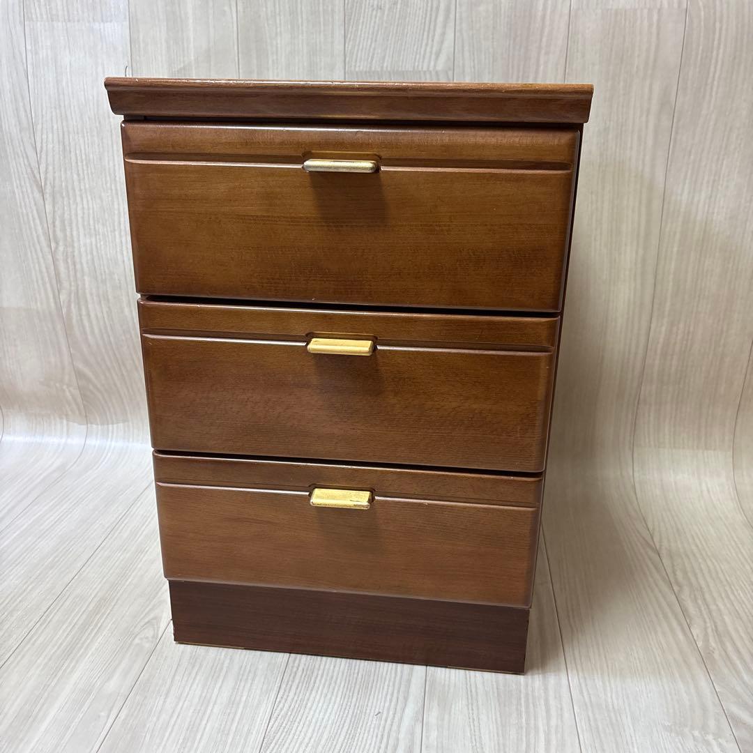 karimoku 木製 3段チェスト ブラウン